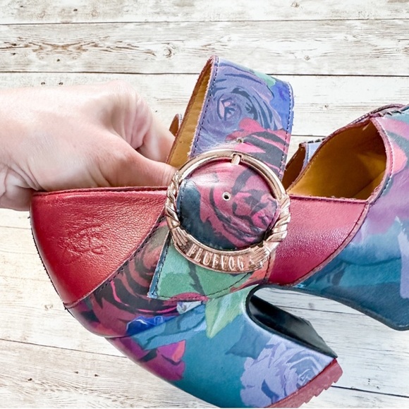 John Fluevog Prepare Leader Platform Mary Jane Heels Floral Size 6 - Picture 7 of 16